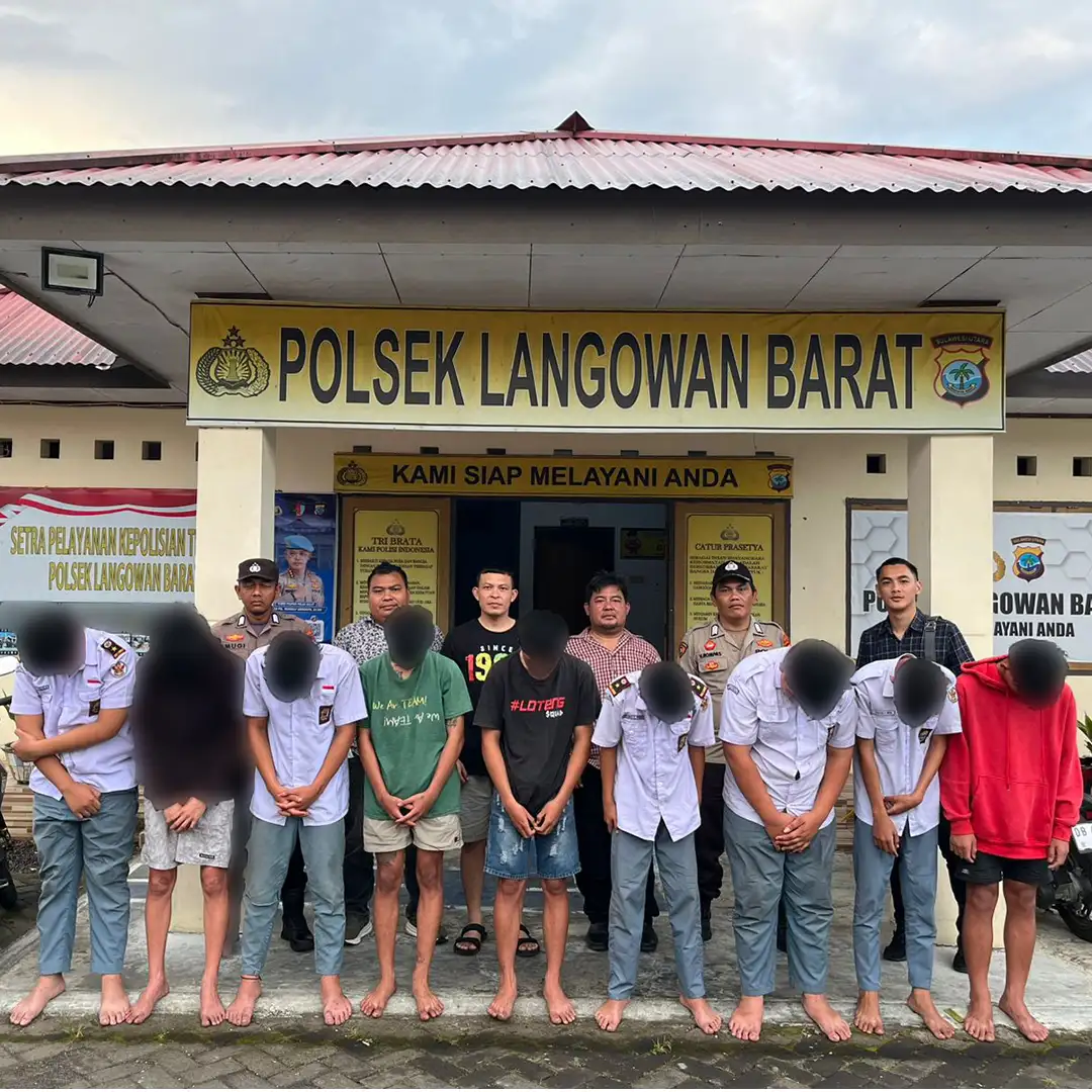 Aksi Keributan Hingga Pengancaman Di Noongan, Polsek Langowan Barat Amankan 13 Remaja Dalam Kondisi Terpengaruh Miras